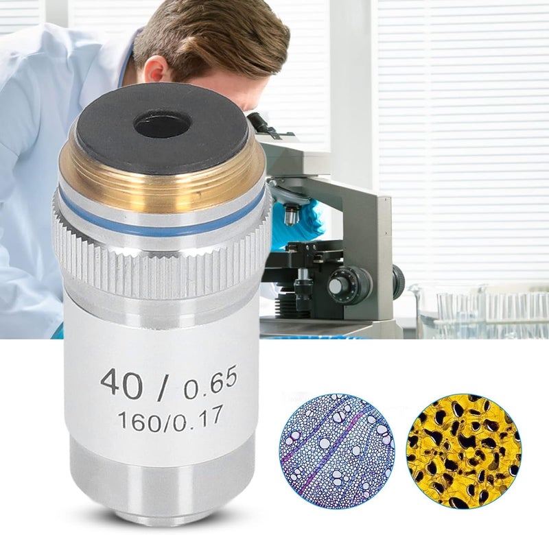 Natudeco Achromatic Microscope Objective 40X Magnification Lens Biological Microscope Lens Replacement 20.2mm Interface Standard RMS - Image 2